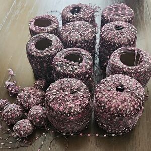 Elegant Pink and Black Yarn Set